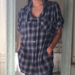 Vince plaid tunic with pockets
